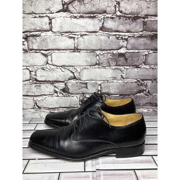 Mezlan Lancer Black Leather Square Cap Toe Lace Oxfords Shoes Men sz 10M US/43EU main image 8